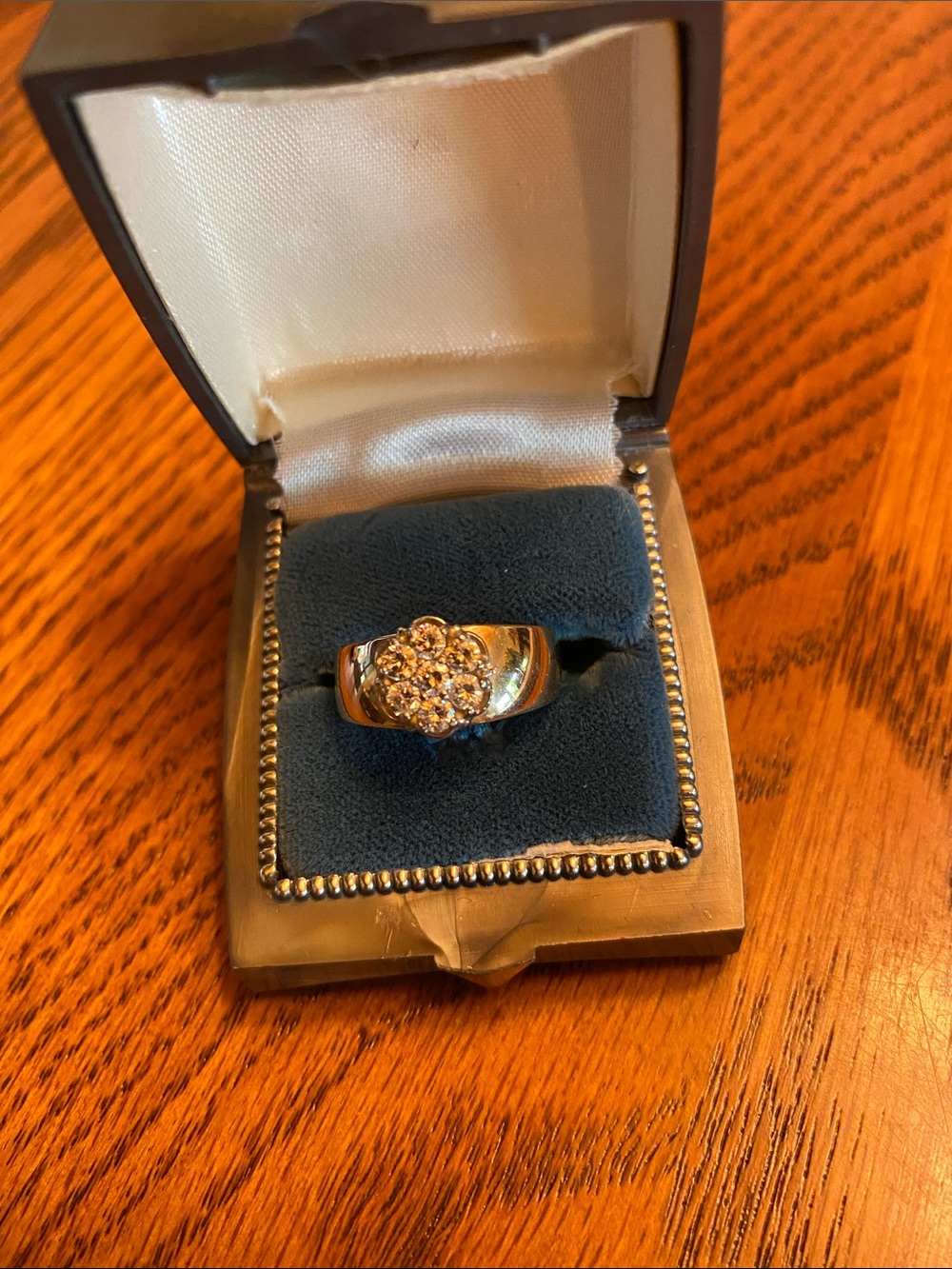14 K Gold Diamond Cluster Ring